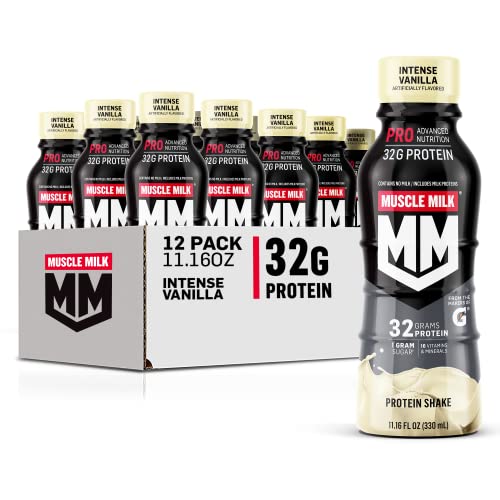 Intense Vanilla Protein Shake 32g Protein 1g Sugar 11.16 Fl Oz Pack of 12 S7347
