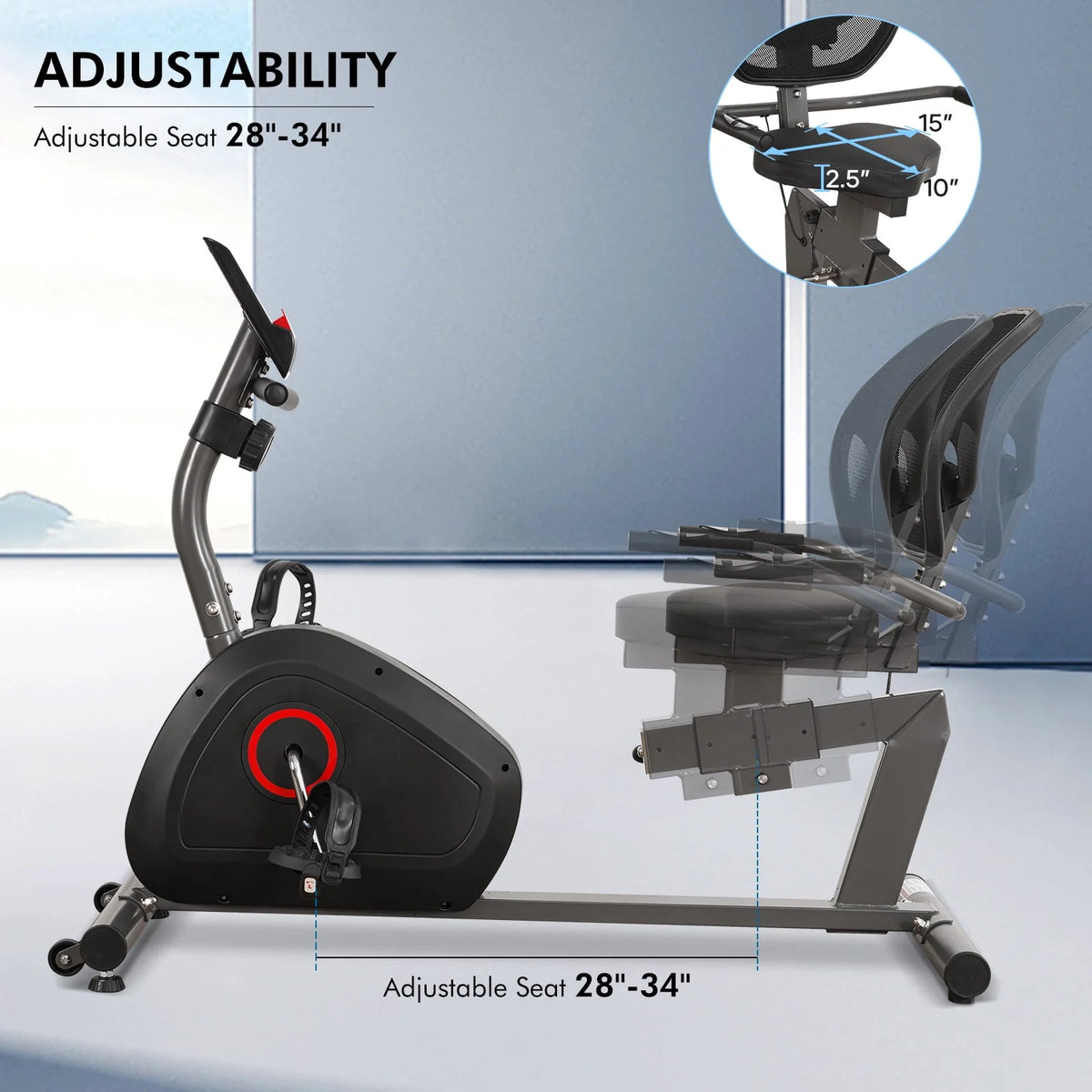 Recumbent Exercise Bike 8 Levels Quiet Z7102