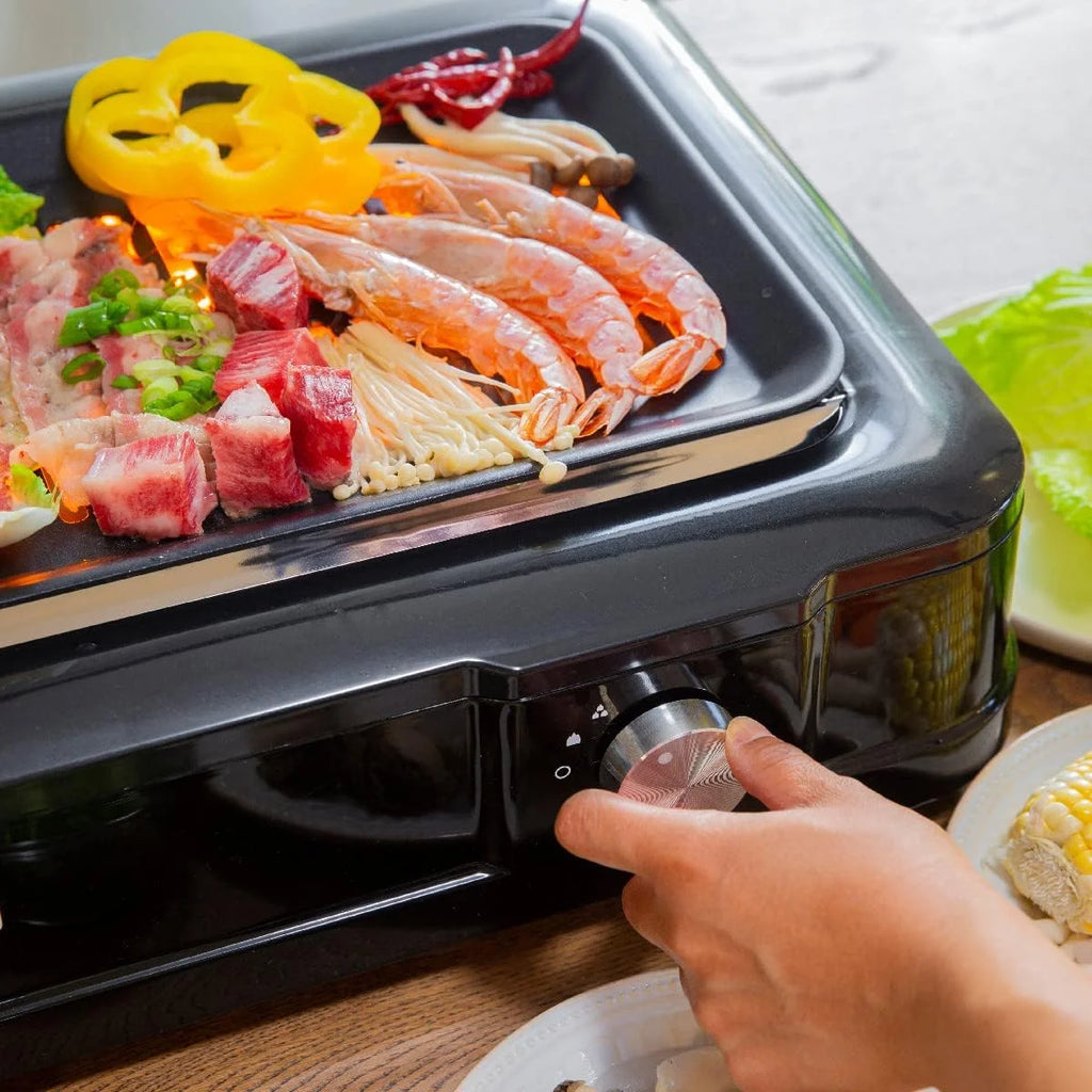 Electric Smokeless Indoor Infrared BBQ Grill with Non-Stick Grate and Drip Tray, Black F93214