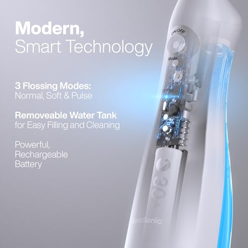 Cordless Rechargeable Waterproof Water Flosser with 5 Jet Tips Z301744