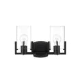 2 Light Matte Black Bathroom Vanity Light P27331