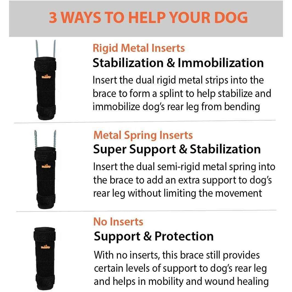 3-in-1 Long Rear Leg Support Dog Splint Braces B11838