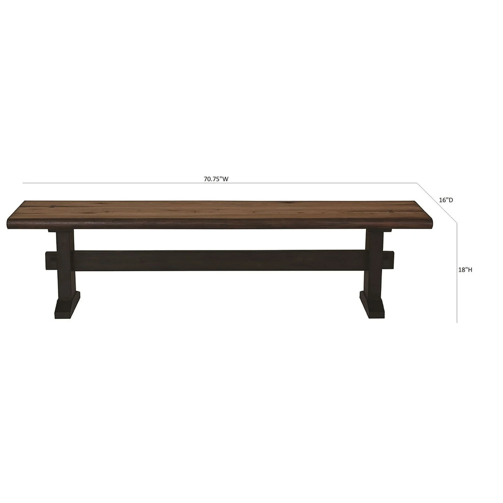 Natural Honey and Espresso Trestle Bench X27621