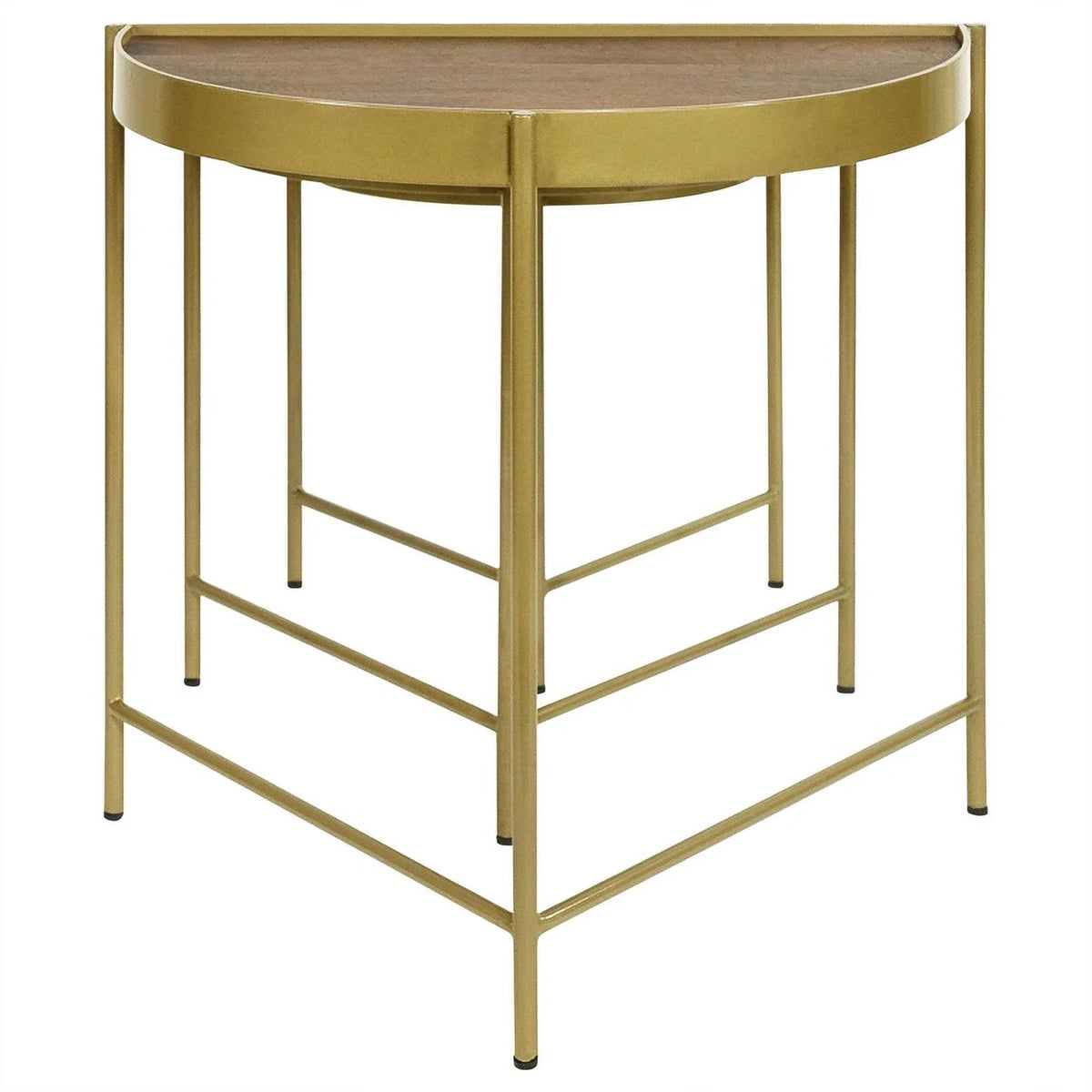 3-Piece Metal Nesting Table Brown and Gold V365437