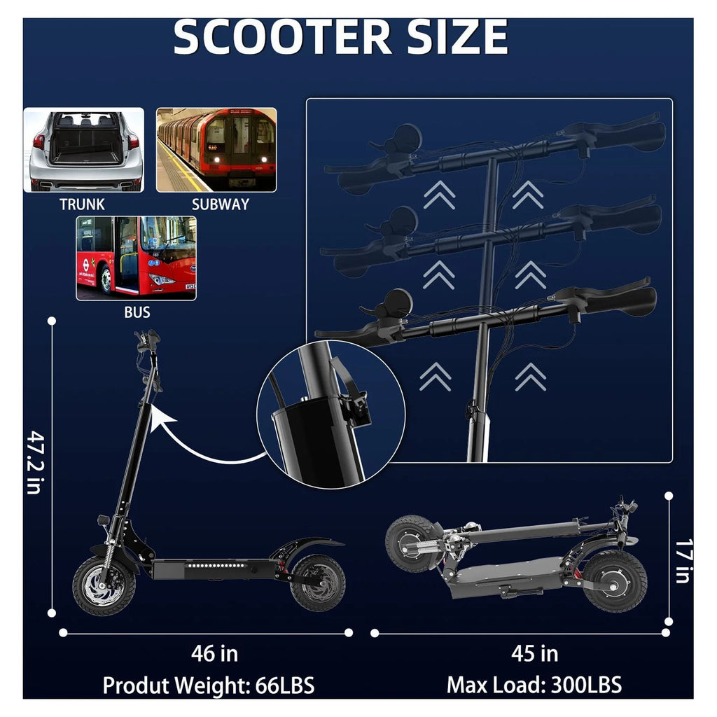 Electric Scooter 35 mph 40 Miles 1300W Foldable J935115