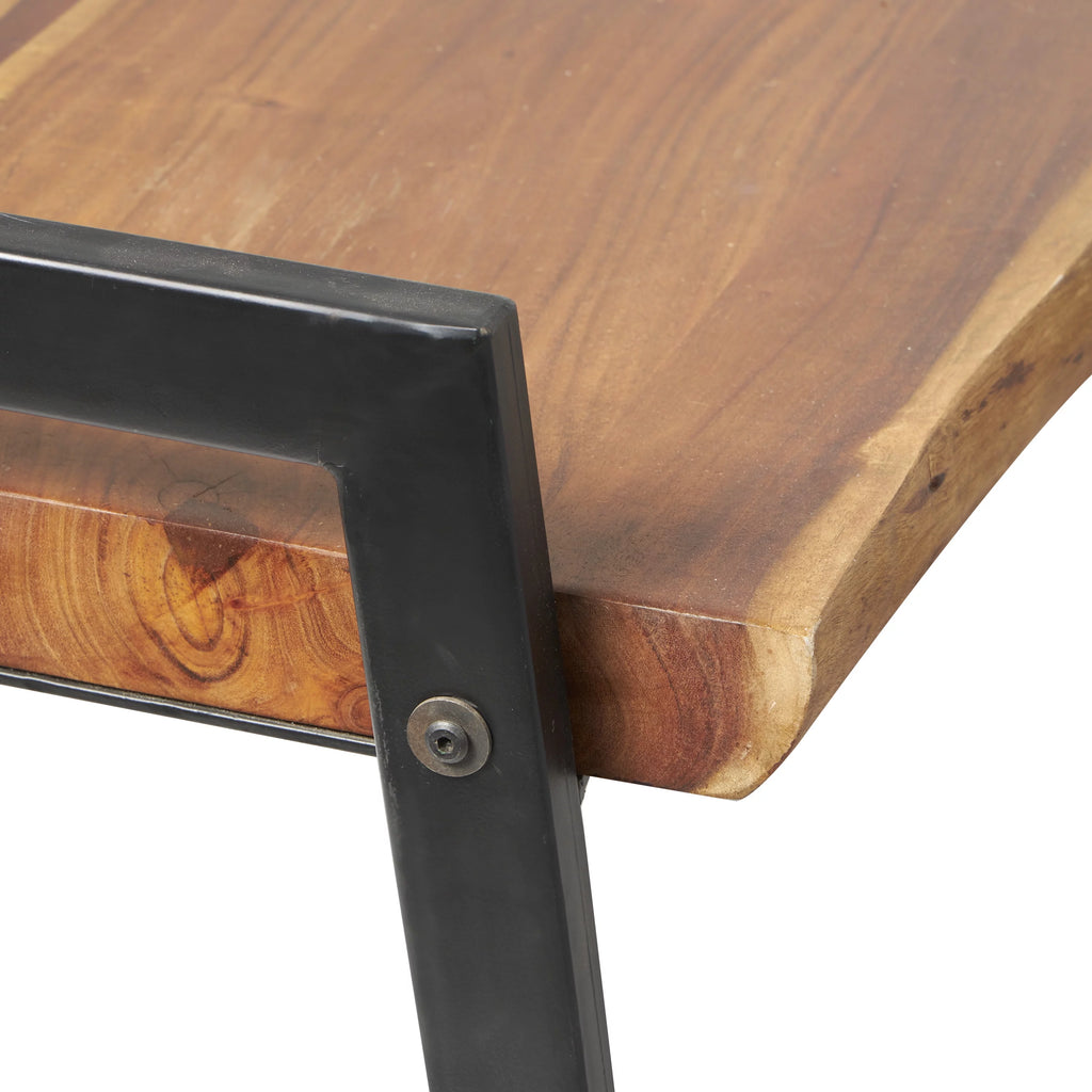 Wood Live Edge Top Bench O3601