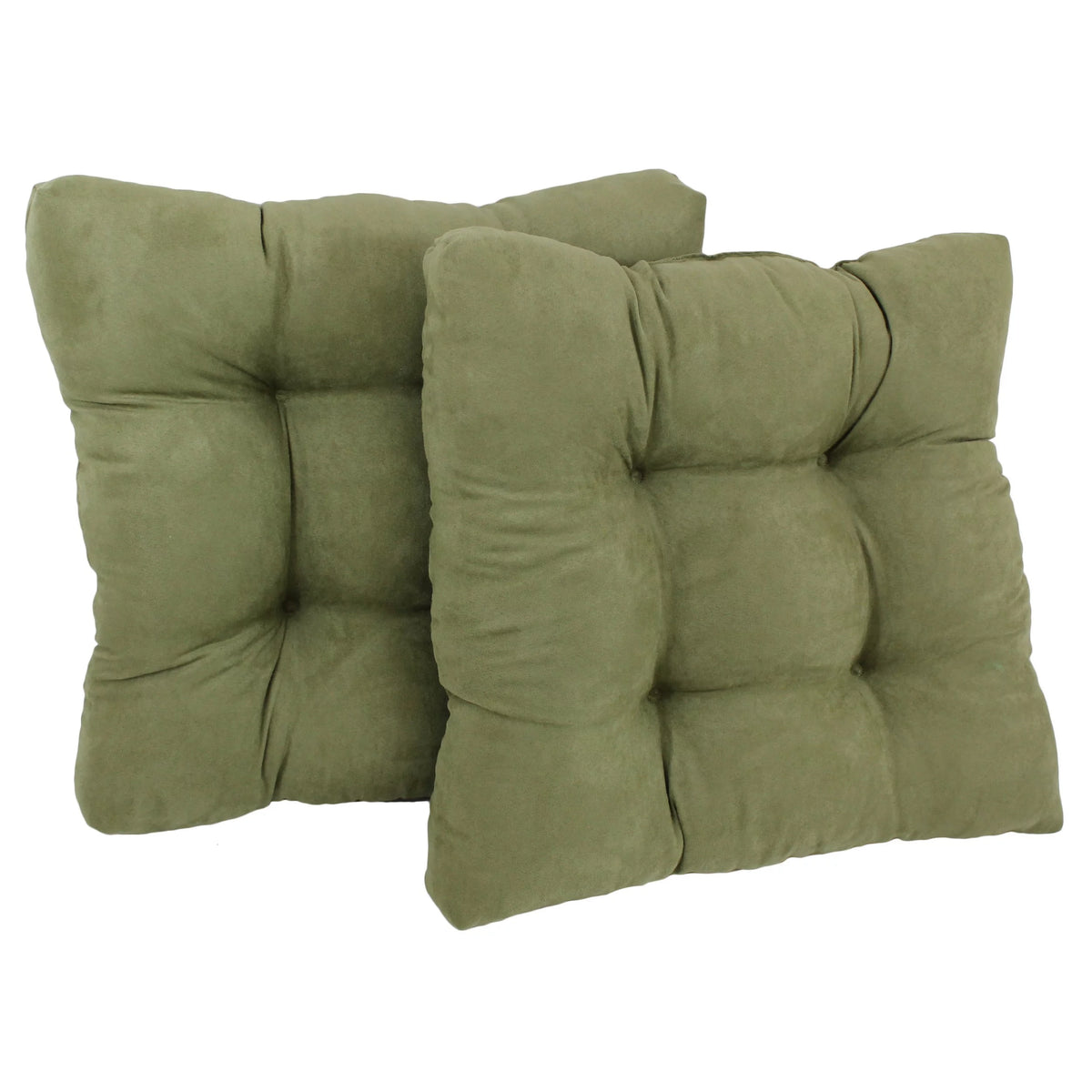 Sage Green Microsuede Tufted Dining Chair Cushions, Set of 2 L2359